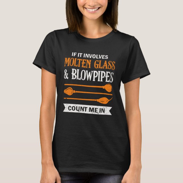 Camiseta Envolve Vidro Derretido Sopro de Vidro Soprador de (Frente)