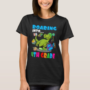 Camiseta Envolvendo Crianças De Dinossauro Do 4º Ano De Vol