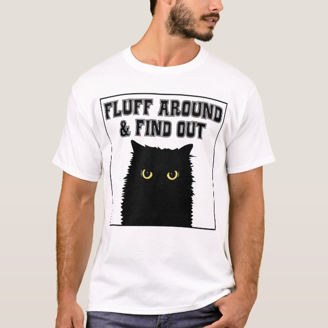 Camiseta Envolver E Descobrir O Engraçado Prato De Gato (Frente)