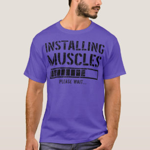 Camiseta Envolvimento Engraçado De Gym Instalando Músculos 