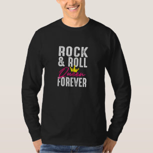 Camiseta Envolvimento Engraçado Rock N Roll Queen Para Mulh