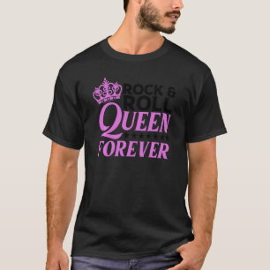Camiseta Envolvimento Engraçado Rock N Roll Queen Para Mulh