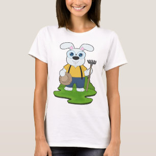 Camiseta Enxada de agricultor de coelho fazenda
