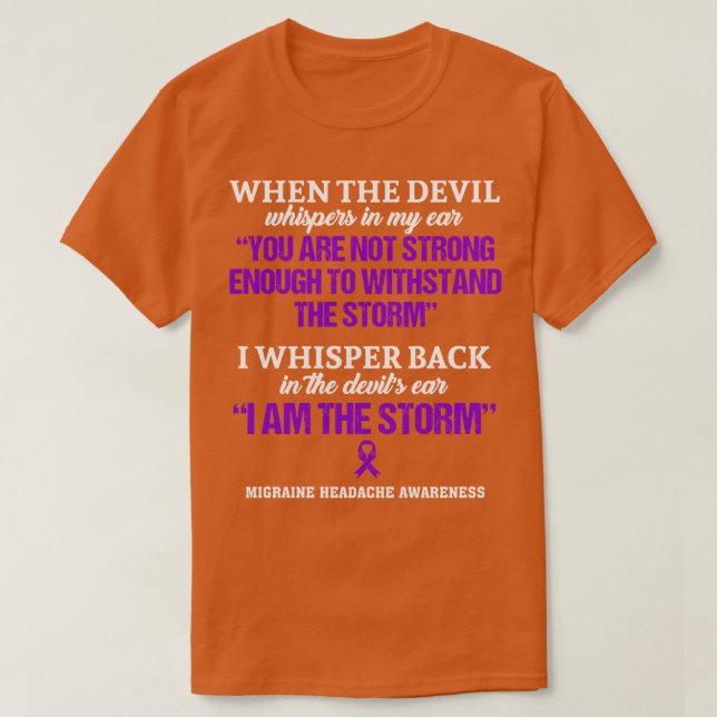 Camiseta Enxaqueca Cefaleia Consciência Eu Sou A Tempestade (Frente do Design)