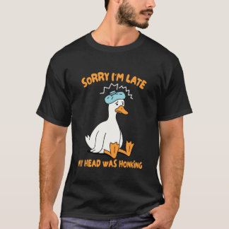 Camiseta Enxaqueca Dor de Cabeça Pato Tolo Estou Atrasado M