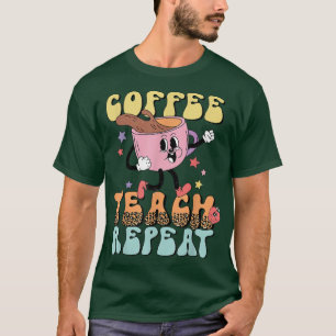 Camiseta Enxofre de Café Retro Repetir Tampa De Café