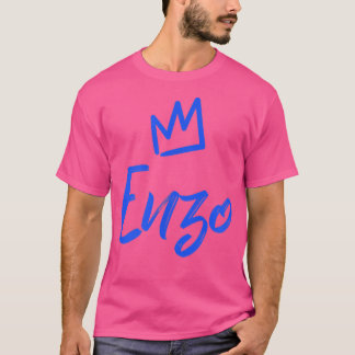 Camiseta Enzo a Coroa Azul Rei e Nome para Homens Chamados