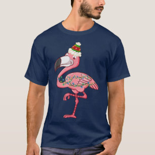 Camiseta Eotic Flamingo Xmas Ilumina O Natal Do Havaí Em J