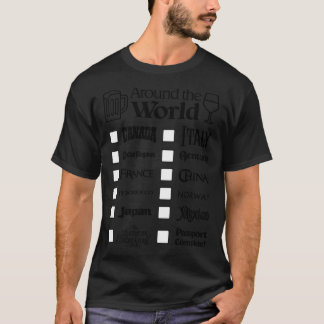 Camiseta Epcot Beber Ao Redor Do Mundo (Texto Preto, Canadá