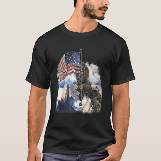 Camiseta Epic American Eagle Swea 4 De Julho Usa Flag Mount (Frente)