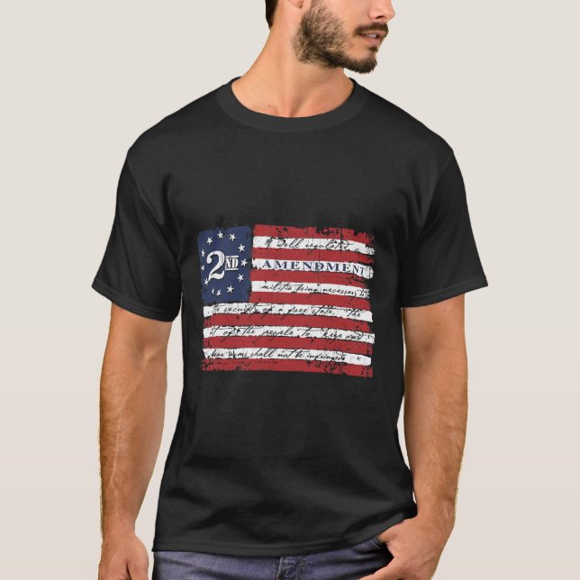 Camiseta Epic American Militia Gun Rights 2A Emenda ao segu (Frente)