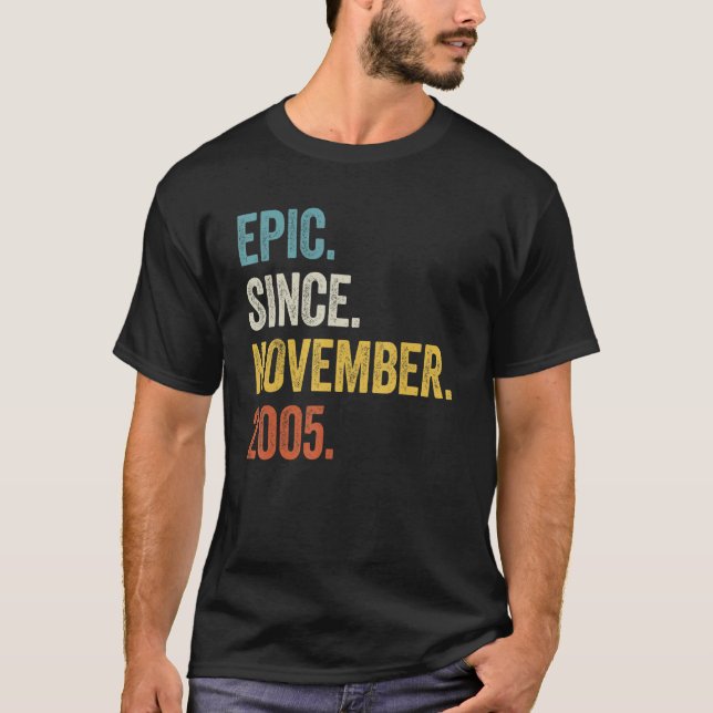 Camiseta Epic De 17 Anos Desde Novembro De 2005 17º Nascime (Frente)