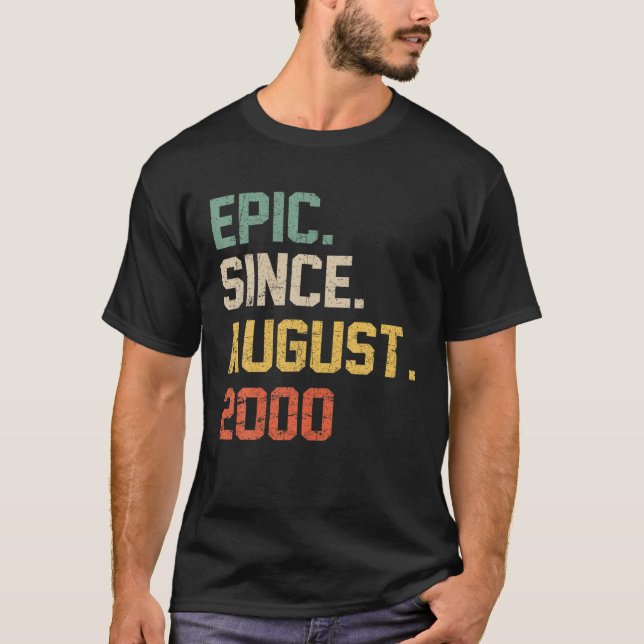 Camiseta Epic Desde Agosto De 2000 19 Anos 19 Anos Aniversá (Frente)