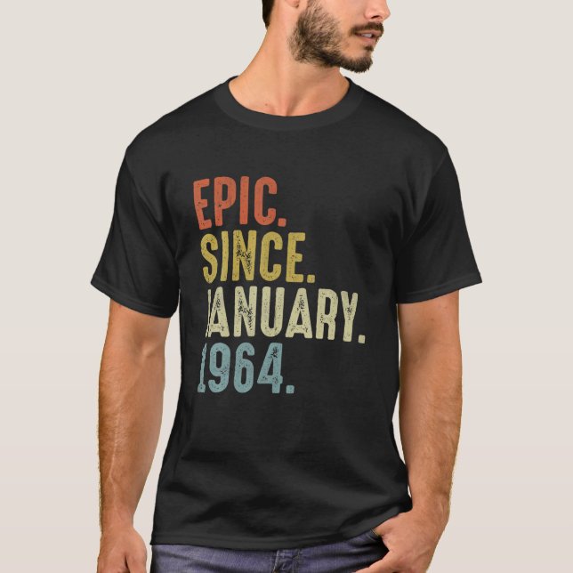 Camiseta Epic Desde Janeiro De 1964 58º Aniversário De 58 A (Frente)