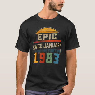 Camiseta Epic Desde Janeiro De 1983 aniversário de 40 anos