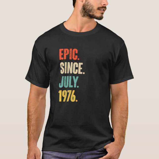 Camiseta Epic desde julho de 1976 46 anos 46 anos (Frente)