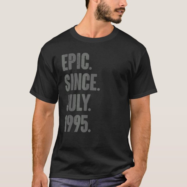 Camiseta Epic Desde julho de 1995 27 anos 27 anos (Frente)