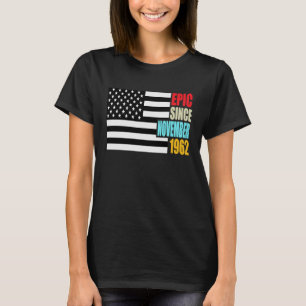 Camiseta Epic Desde Novembro De 1961 Birthday Gift USA Flag