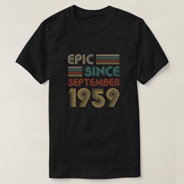 Camiseta Epic Desde Setembro De 1959 60º Aniversário Presen (Frente do Design)
