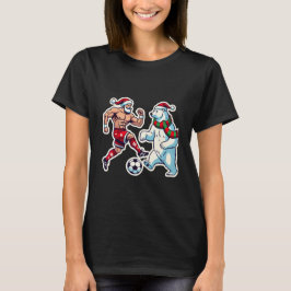 Camiseta Epic Duel: Santa Claus vs. Polar Bear on the Socce