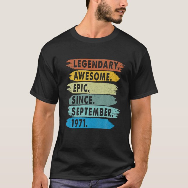 Camiseta Epic Engraçado Desde Setembro De 1971 50º Aniversá (Frente)