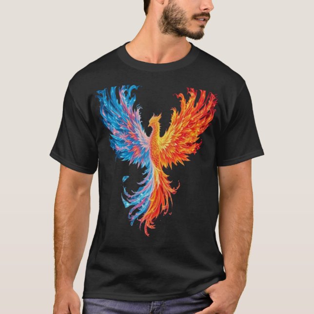Camiseta Epic Fire & Ice Phoenix - Mythical Elemental Bird (Frente)