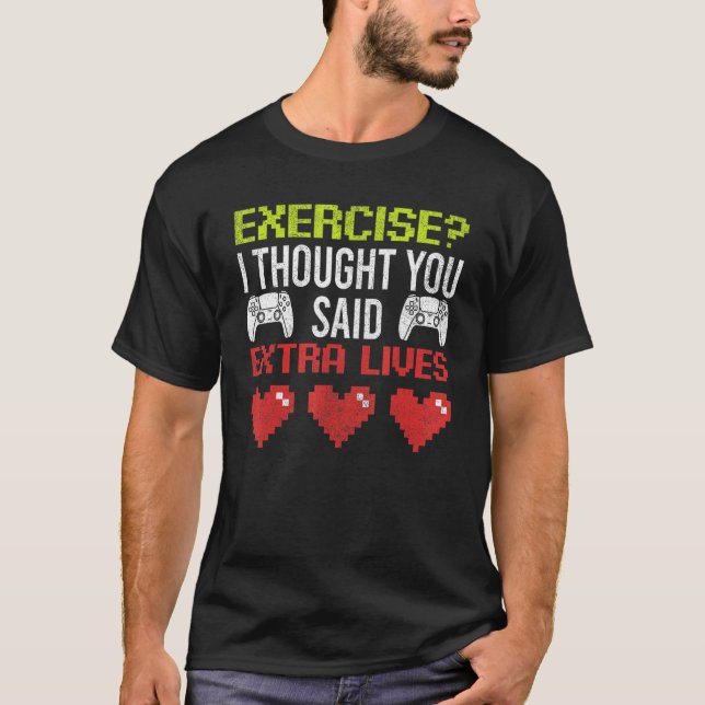 Camiseta Epic Gamer  Men Boy Tought You Said Extra Lives Ga (Frente)