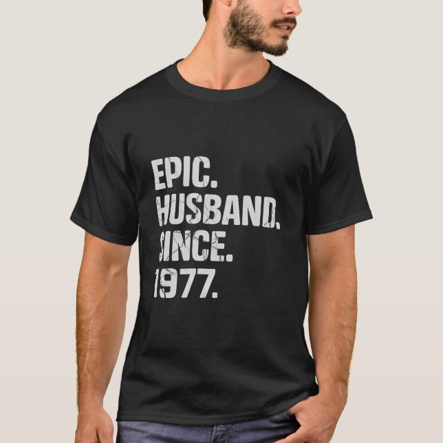 Camiseta Epic Husband Desde 1977 46º Aniversário De Casamen (Frente)