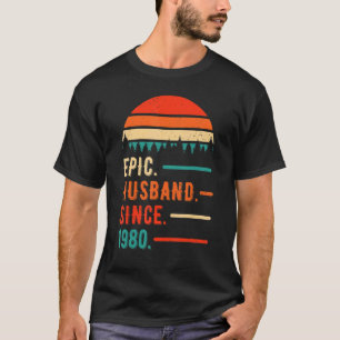 Camiseta Epic Husband Desde 1980 42 Anos 42ª Casamento Anni
