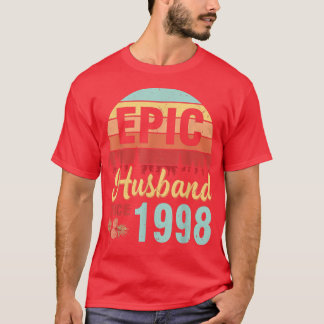 Camiseta Epic Husband Desde 1998 Casando-Se Com Anniversar
