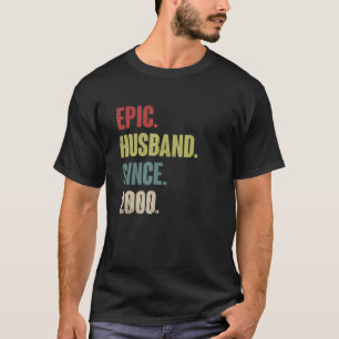 Camiseta Epic Husband Desde 2000 22º Aniversário de Casamen