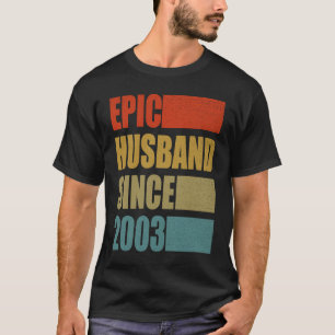 Camiseta Epic Husband Desde 2003 Vintage 18th Wedding Anniv