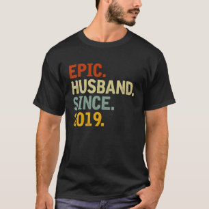 Camiseta Epic Husband Desde 2019 - Engraçada 3.ª Annive De