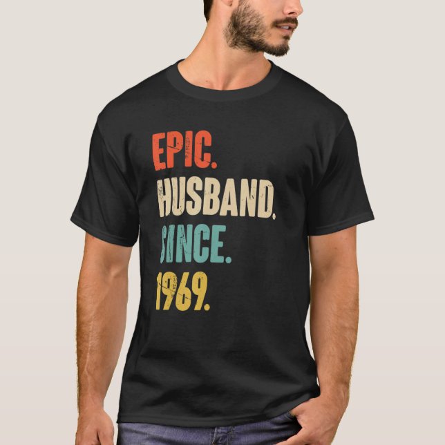 Camiseta Epic Husband Since 1969  53 Wedding Anniversary Fo (Frente)