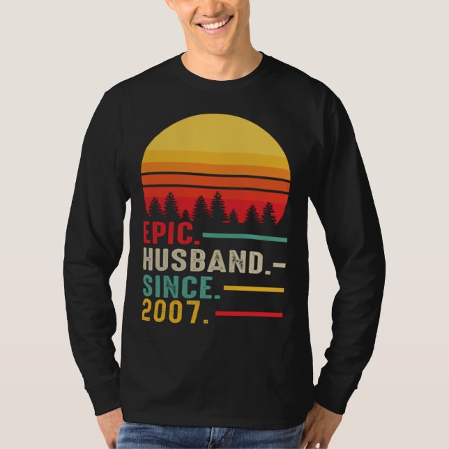 Camiseta Epic Husband Since 2007 Happy Anniversary (Frente)