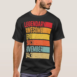 Camiseta Epic Legendário De 79 Anos Espetacular Desde Novem