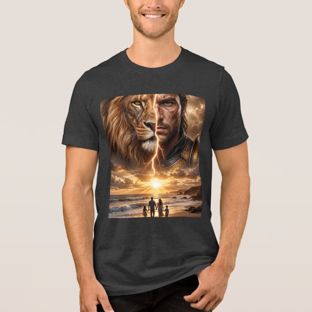Camiseta Epic Lion and Warrior Sunset  (Frente)