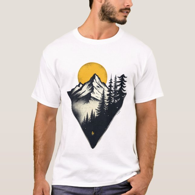 Camiseta Epic Mountain Escape: Design de Aventura Natural N (Frente)