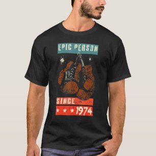 Camiseta Epic Pessoa Desde 1974 Boxing Boxing Luvas Birthd