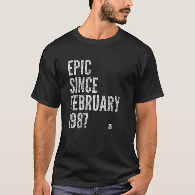 Camiseta EPIC SINCE FEBRUARY 1987 35Th Birthday (Frente)