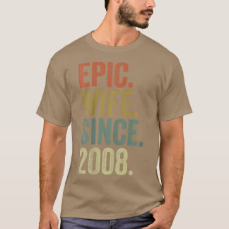 Camiseta Epic Wife Since 2008 s For Her 14th Wedding Annive