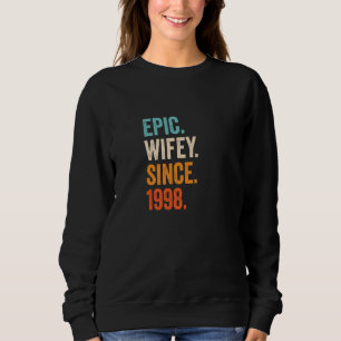 Camiseta Epic Wifey Desde 1998 24º Aniversário da Casada 24
