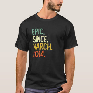 Camiseta Épica Vintage desde março de 2014 8º aniversário e