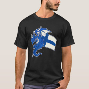 Camiseta Épico Dragão Finlandês Bandeira Orgulhosa da Finlâ