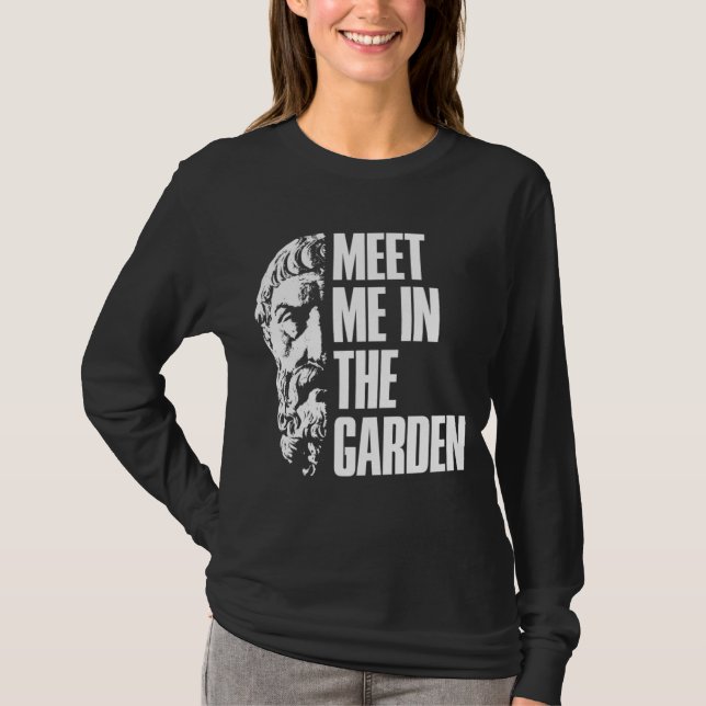 Camiseta Epicurus Me Encontraram No Hedonista Do Jardim (Frente)