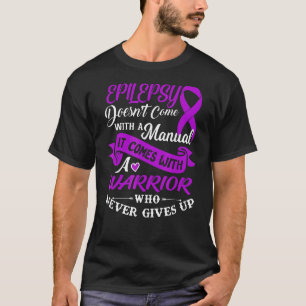 Camiseta Epilepsia Com Guerreiro Nunca Abre A Costela Roxa