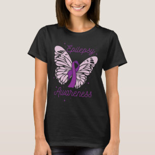 Camiseta Epilepsia Consciência Mês Folha Roxa Advocate Ep