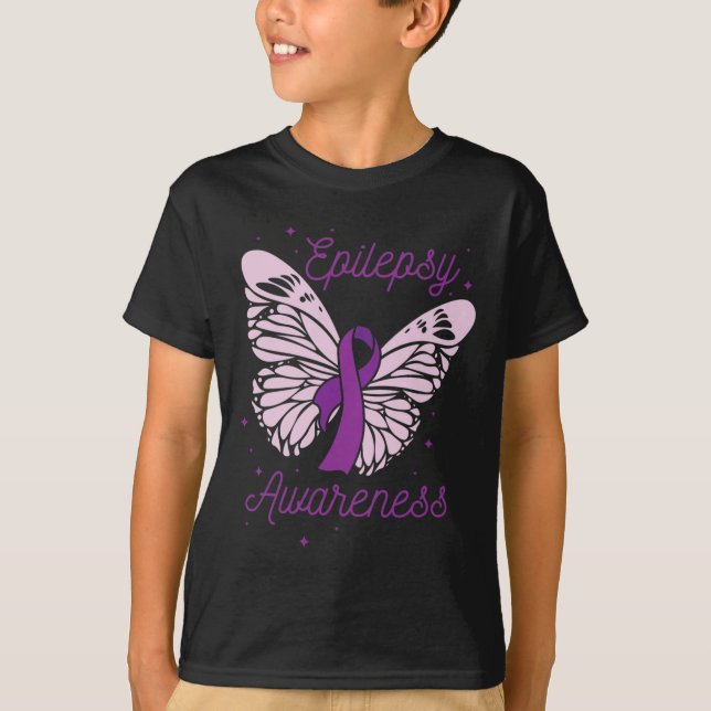 Camiseta Epilepsia Consciência Mês Folha Roxa Advocate Ep (Frente)