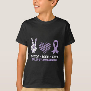 Camiseta Epilepsia Consciência Paz Amor Curto Fita