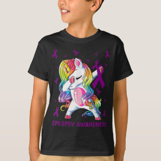 Camiseta epilepsia dabbing unicorn guerreiro pai de present